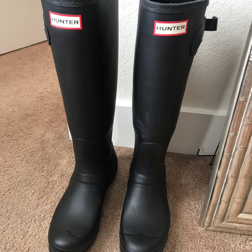 Matte Black Hunter Rain Boots
